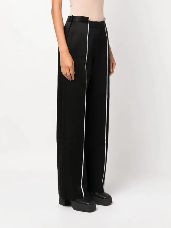 Stripe-Detail Straight-Leg Trousers