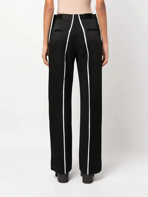 Stripe-Detail Straight-Leg Trousers