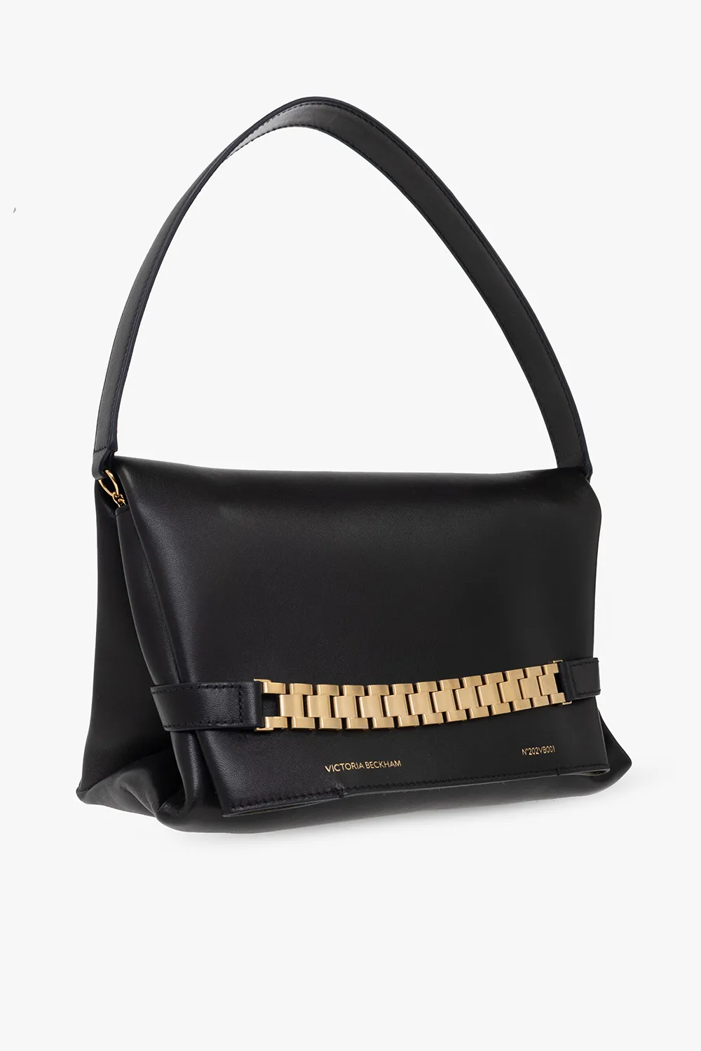 Chain-Detailed Foldover Top Shoulder Bag