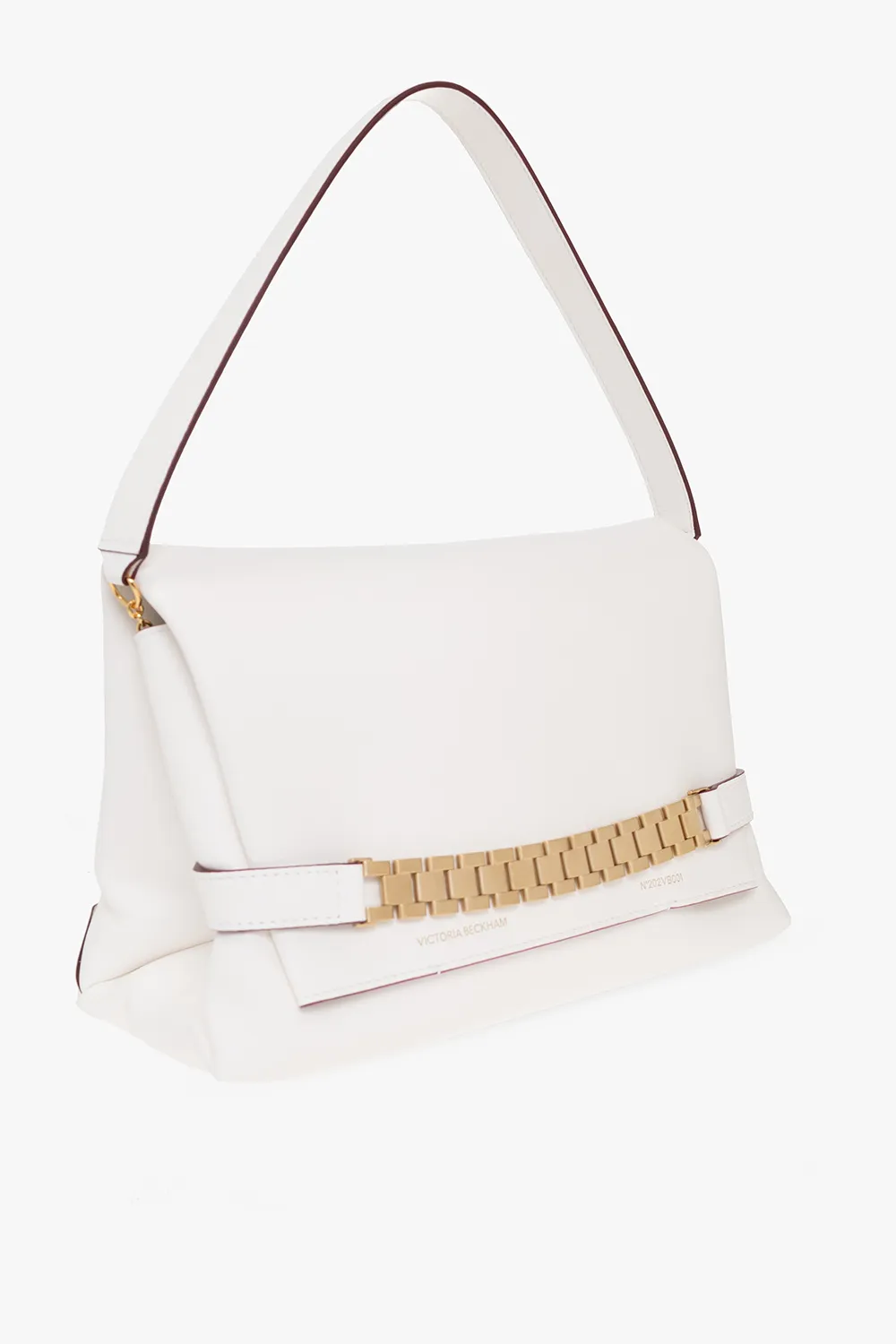 Chain-Detailed Foldover Top Shoulder Bag