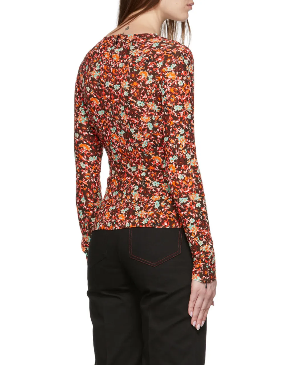 Flower Hollowed Out Long-Sleeved T-Shirt