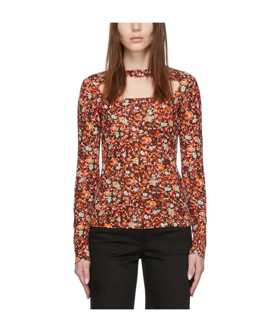 Flower Hollowed Out Long-Sleeved T-Shirt