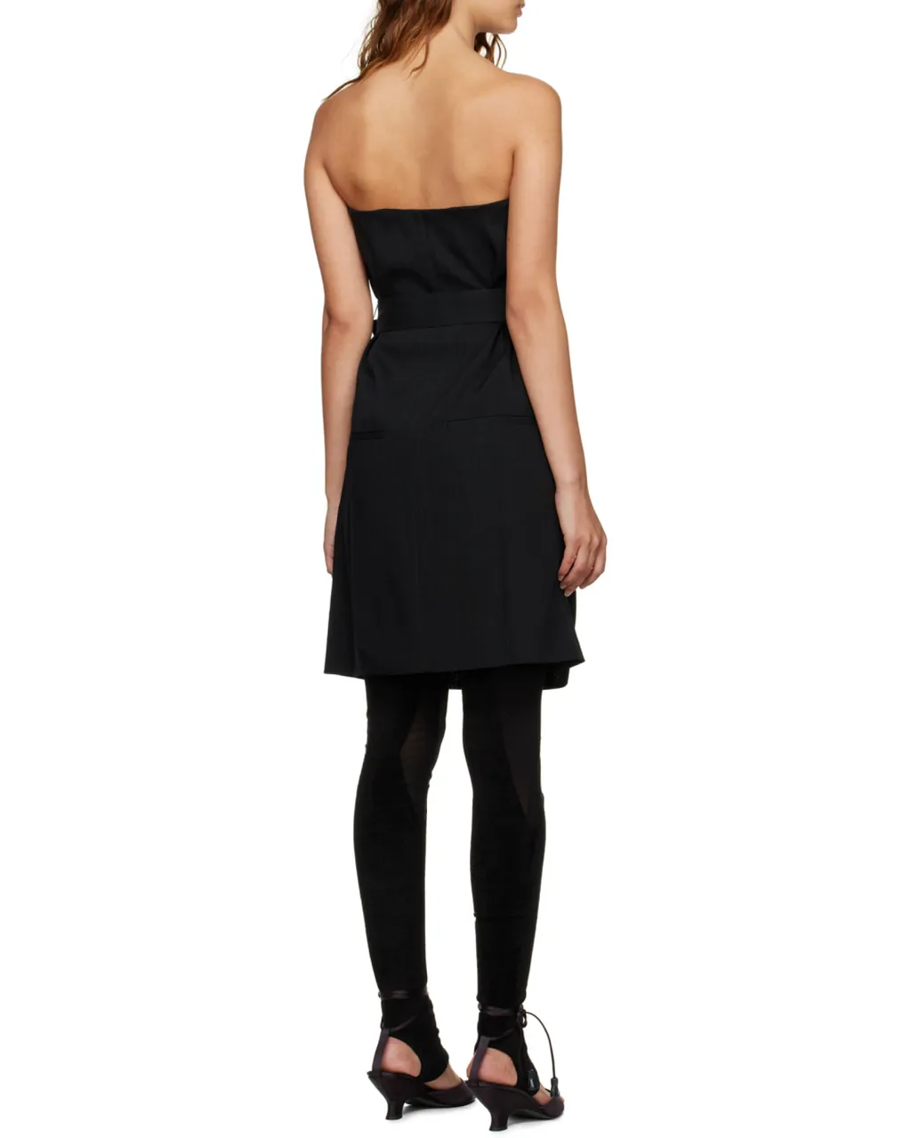 Strapless Belted Midi Dress