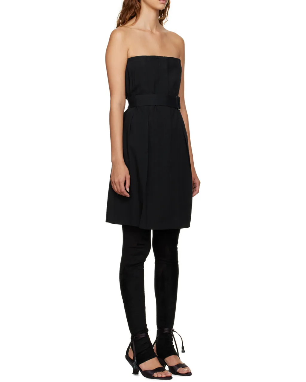 Strapless Belted Midi Dress
