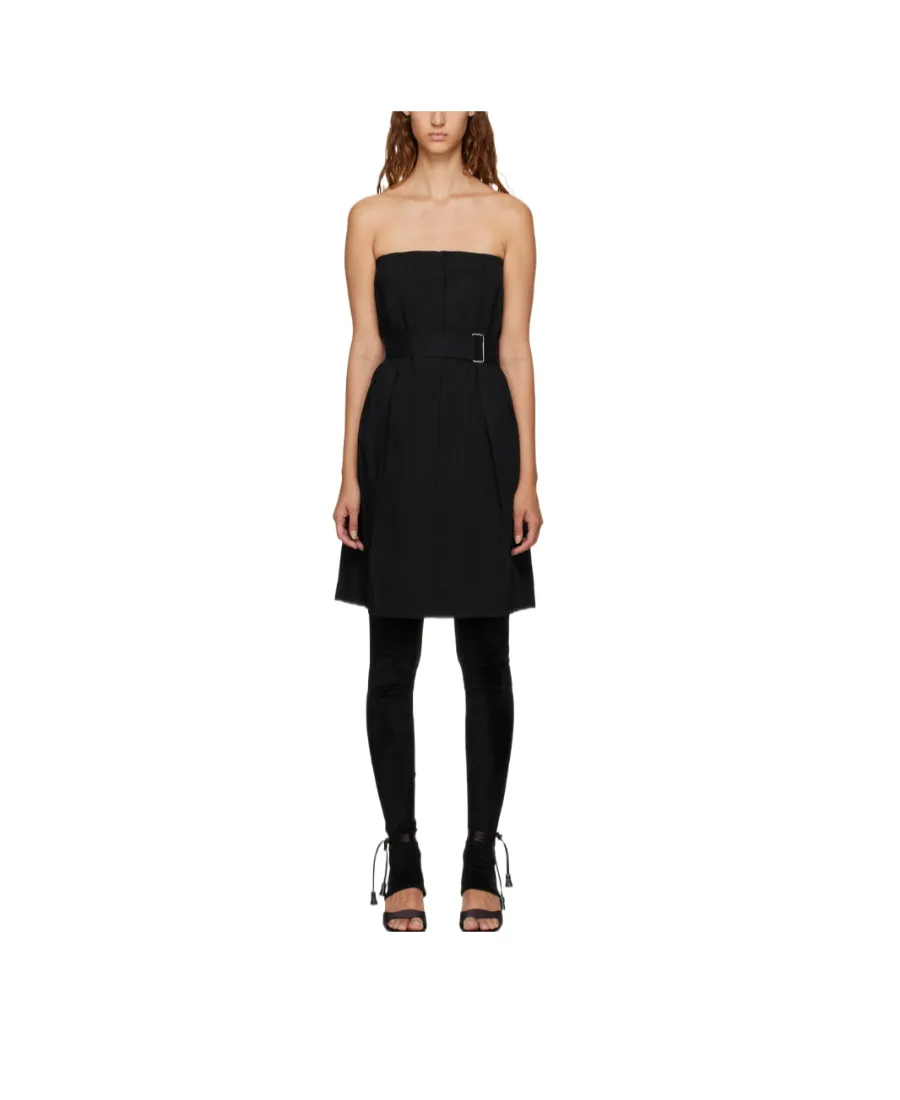 Strapless Belted Midi Dress