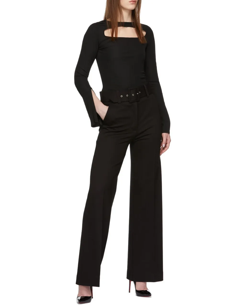 Cut-Out Detail Long-Sleeve Top