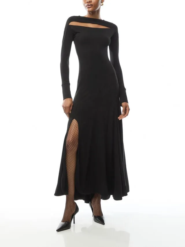Long-Sleeved Hollow Dress