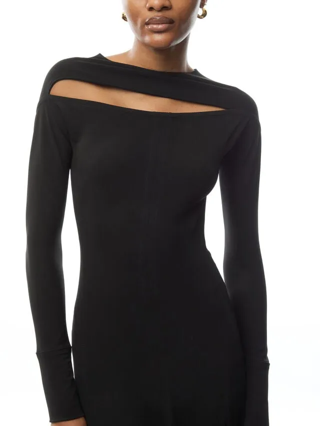 Long-Sleeved Hollow Dress