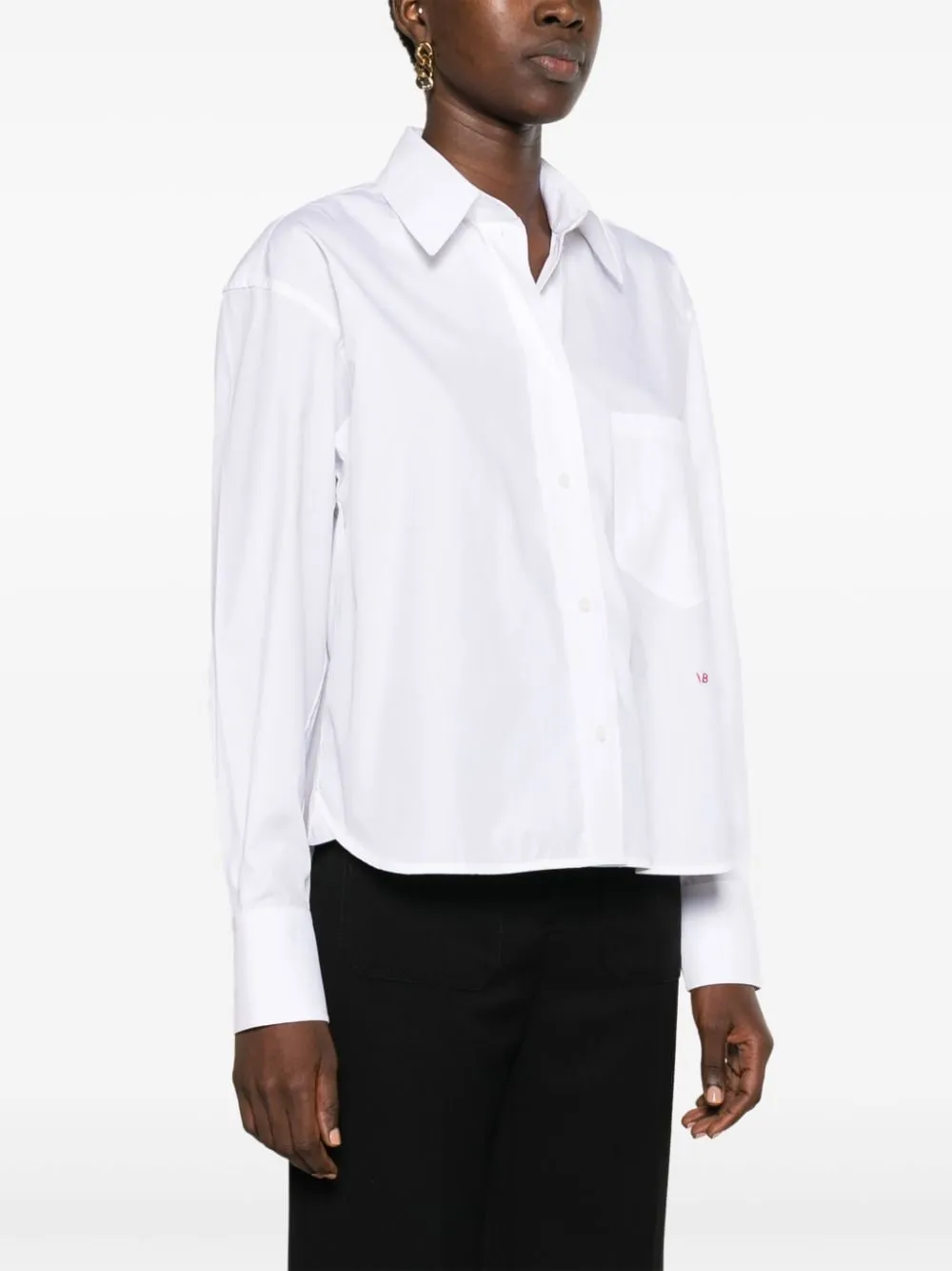 Logo Embroidered Long-Sleeved Shirt
