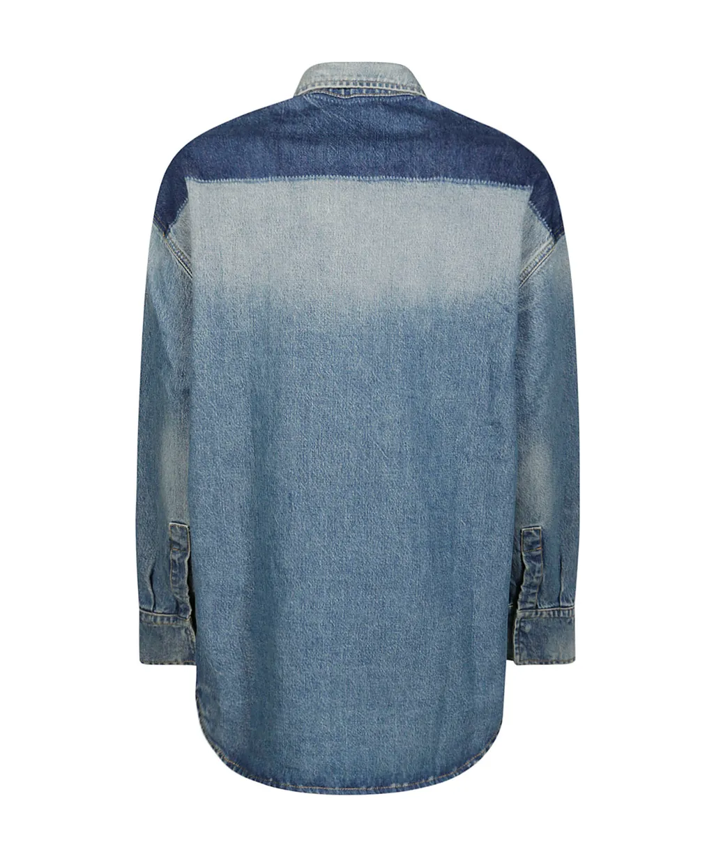 Classic-Collar Denim Shirt