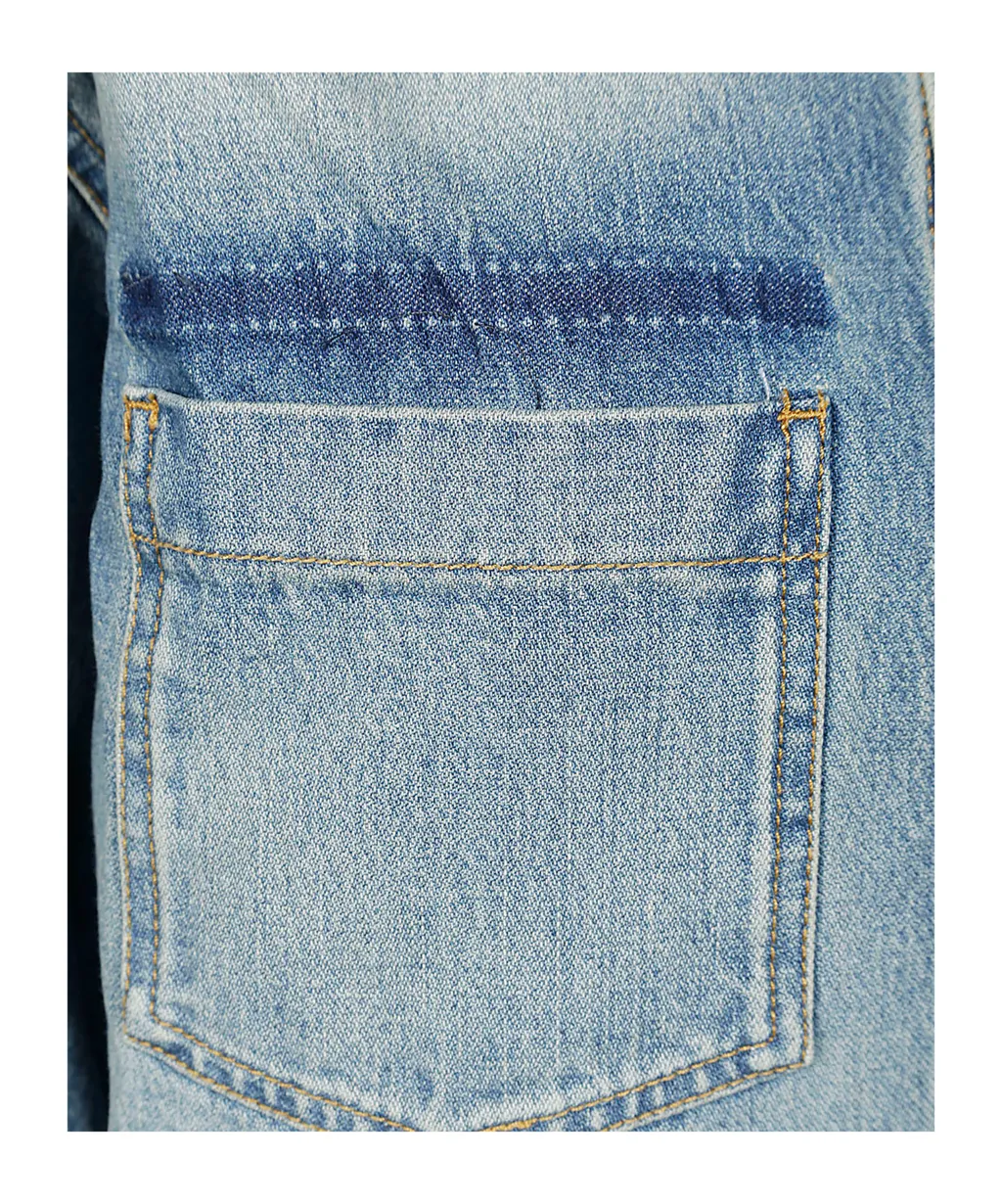 Classic-Collar Denim Shirt