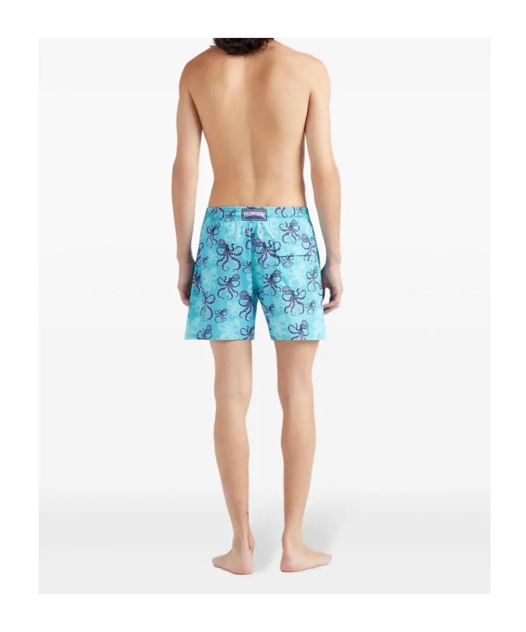 Octopus-Print Swim Shorts