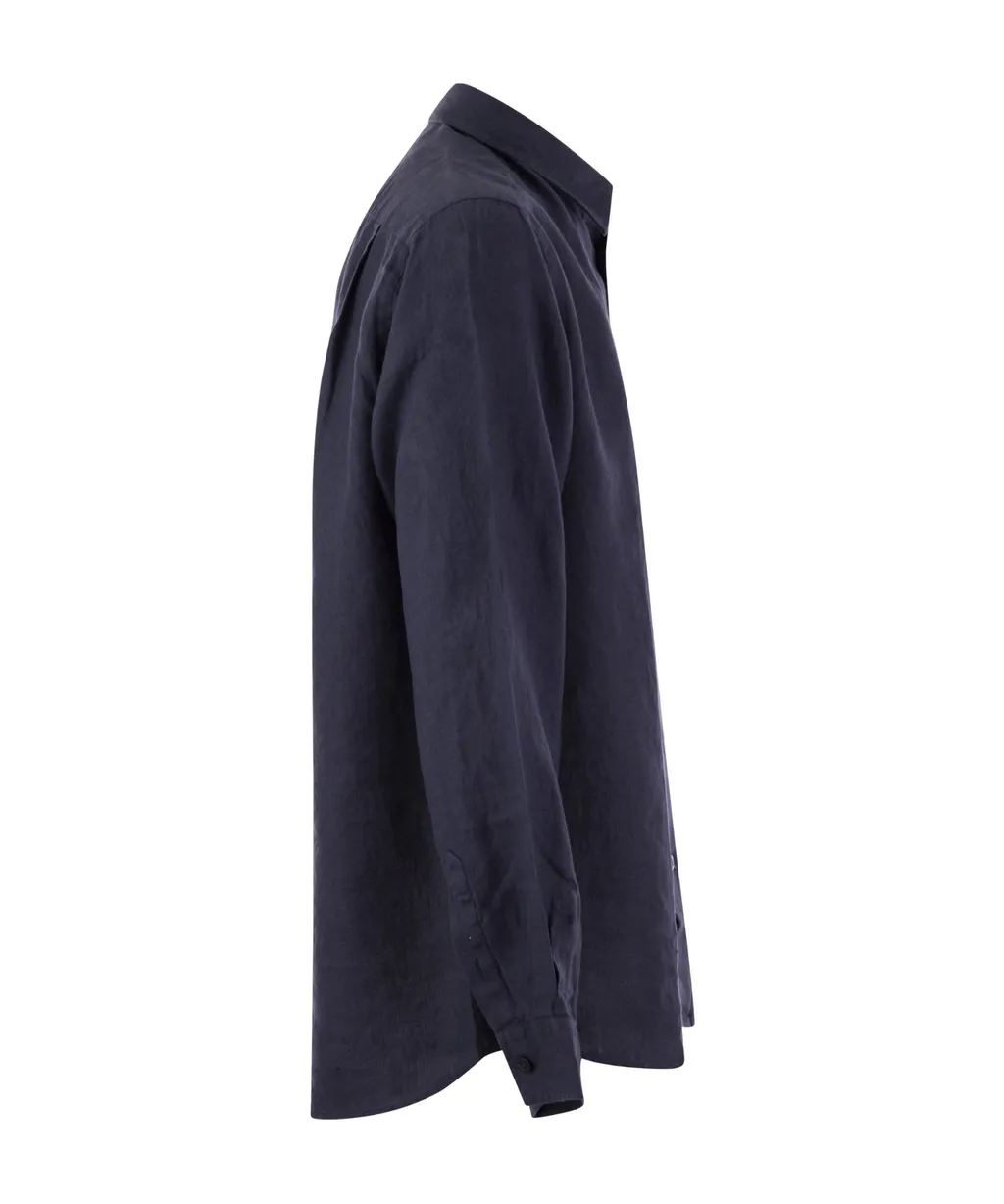 Logo-Embroidered Linen Shirt