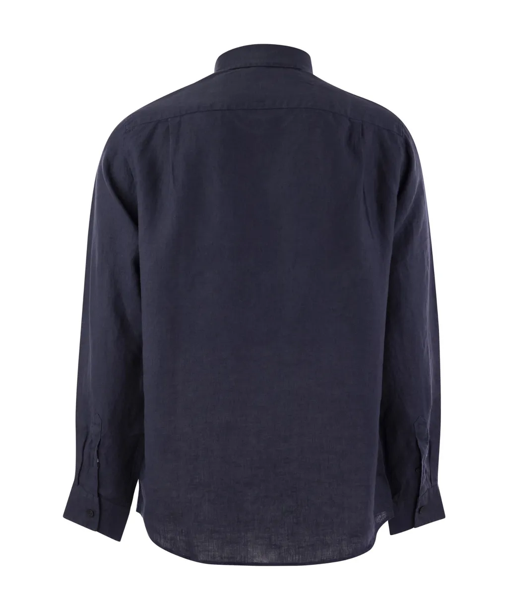 Logo-Embroidered Linen Shirt