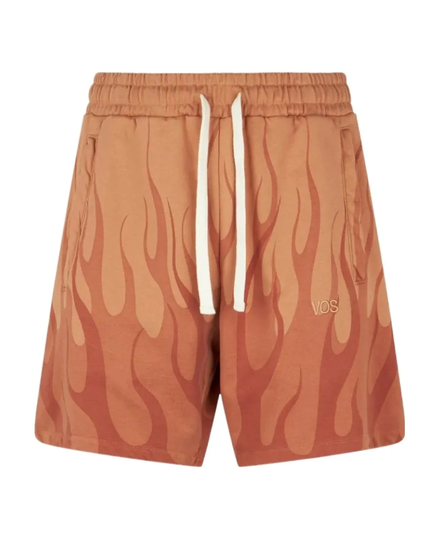 Flame-Print Cotton Shorts