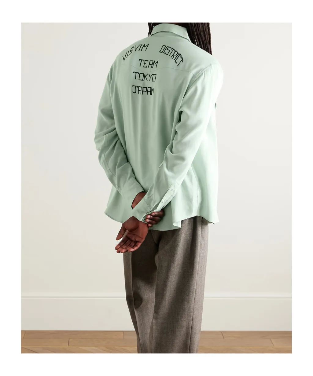 Embroidered Snap-Button Shirt