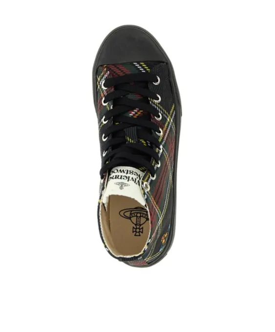 Checked High-Top Sneakers