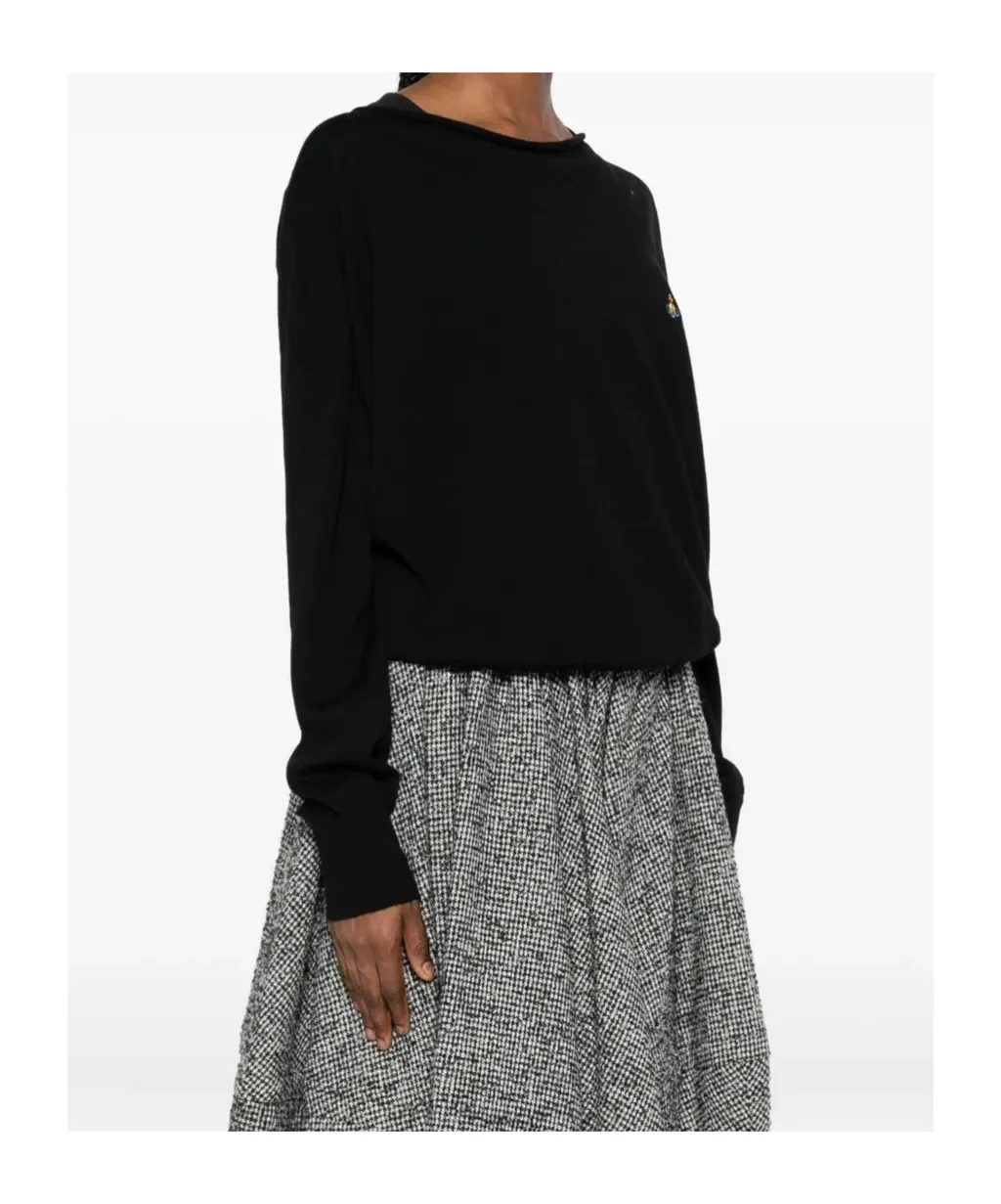 Orb-Embroidered Wool Top