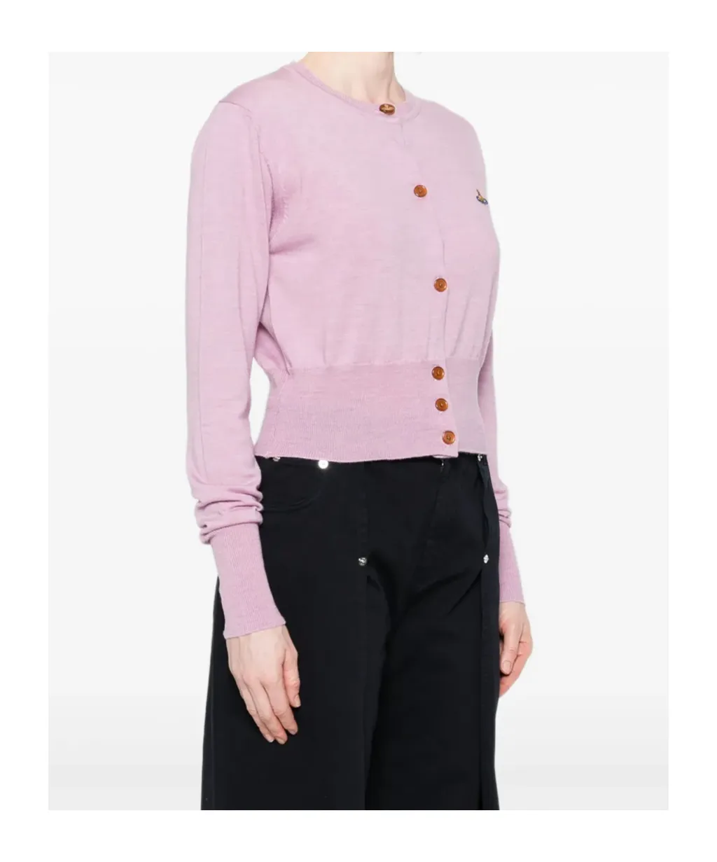 Orb Embroidered Cropped Cardigan