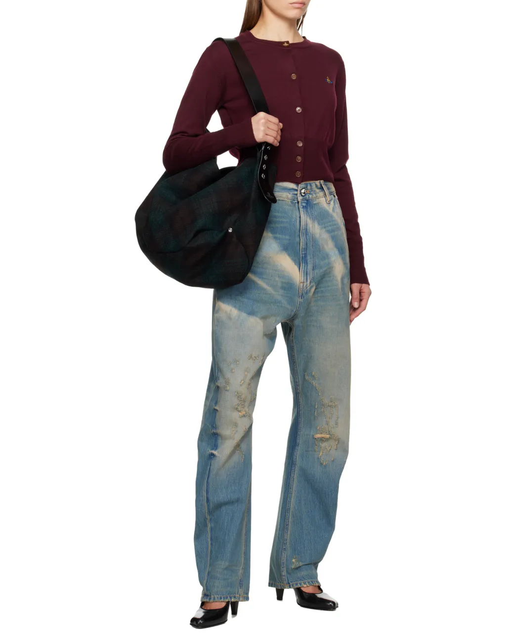 Orb Embroidered Cropped Cardigan