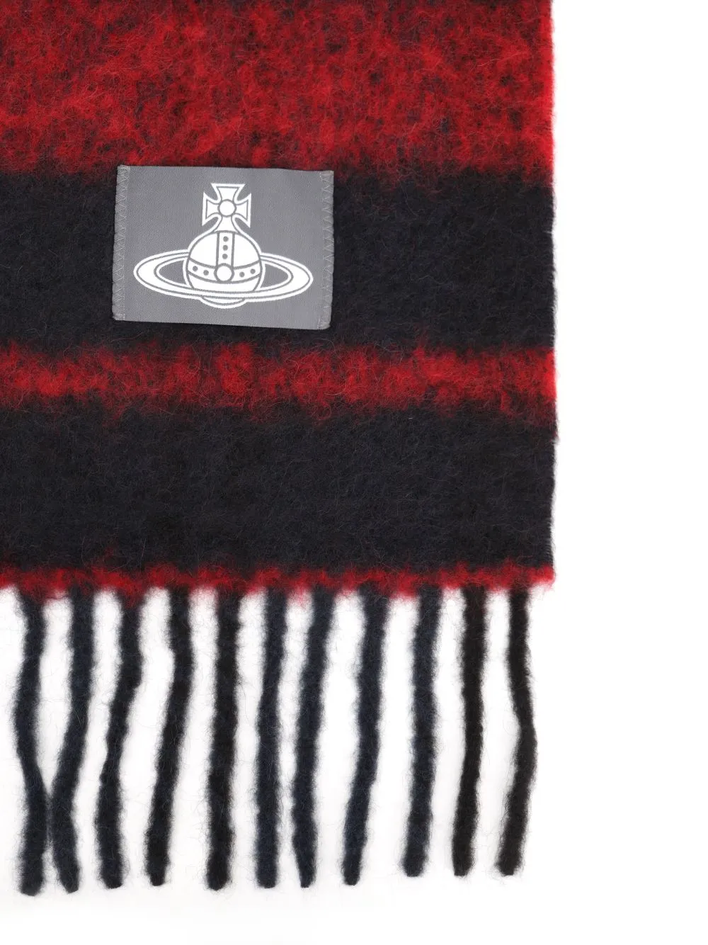 Logo Patch Fringed Scarf