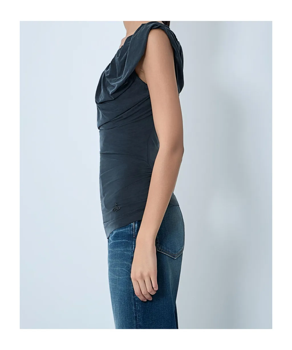 Elasticated Neckline Gathered Top