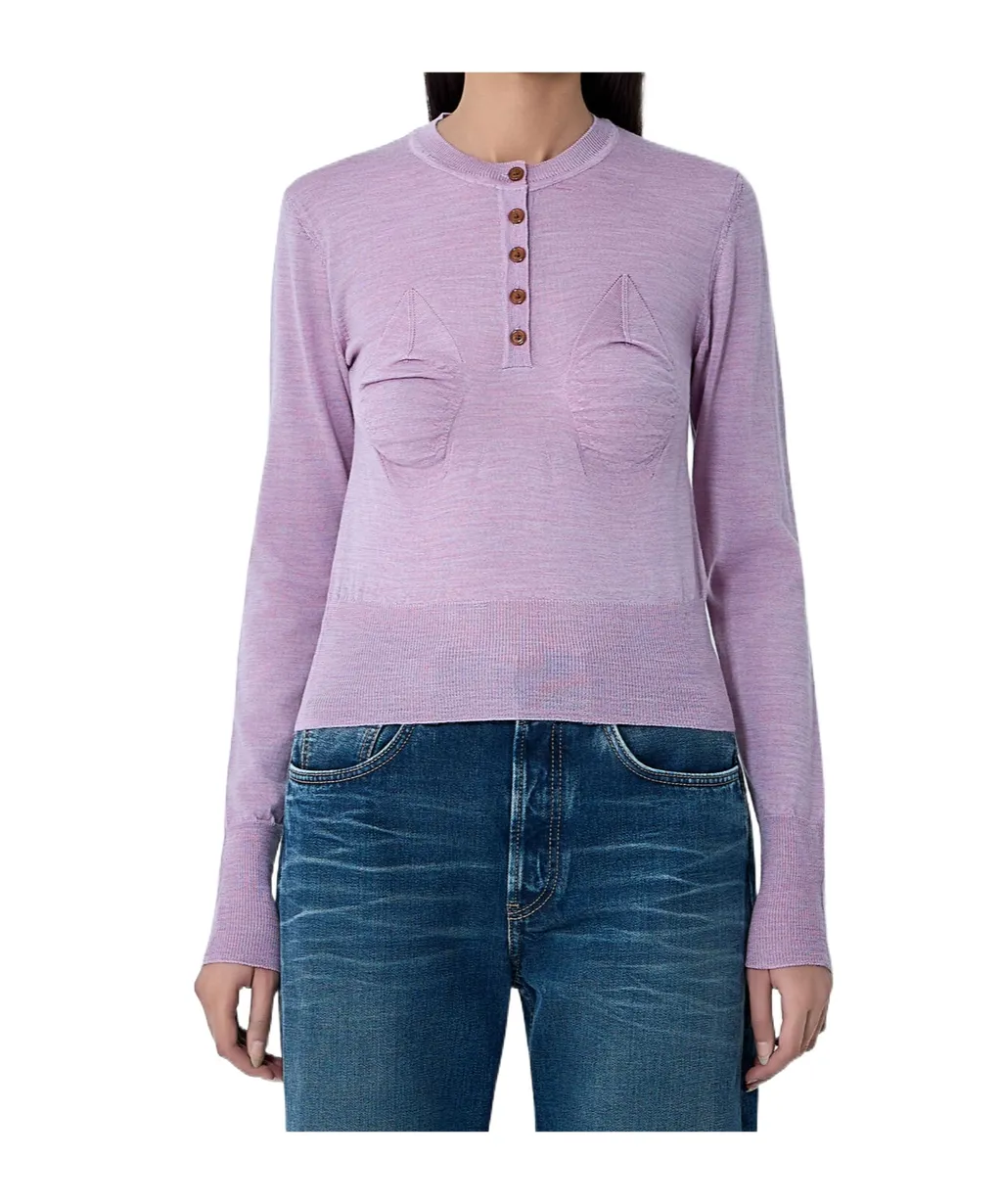Buttoned Crewneck Jumper
