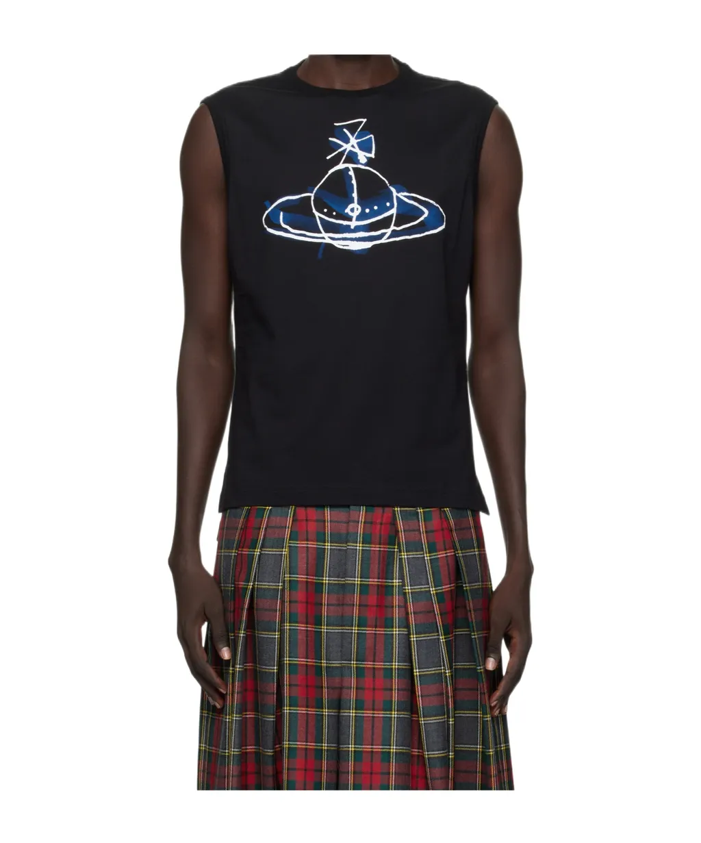Drawn Orb Muscle Tank Top