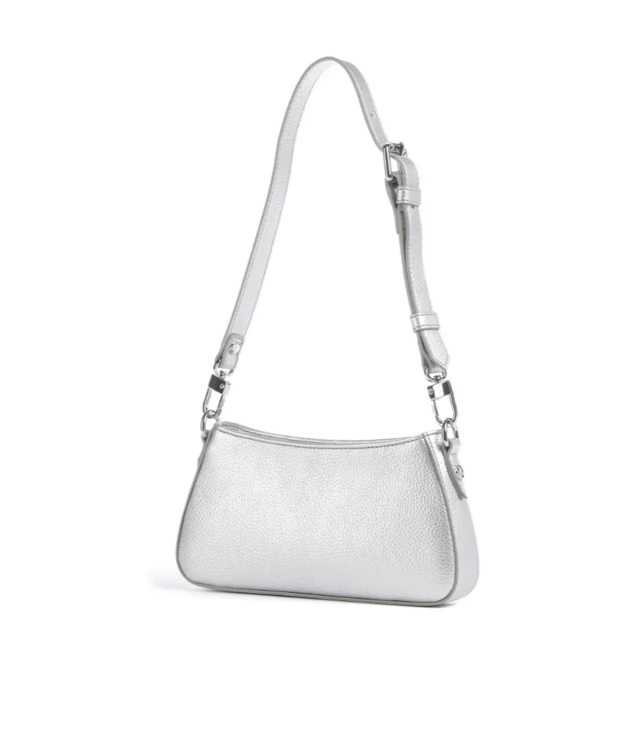 Orb-Plaque Top Zipped Shoulder Bag