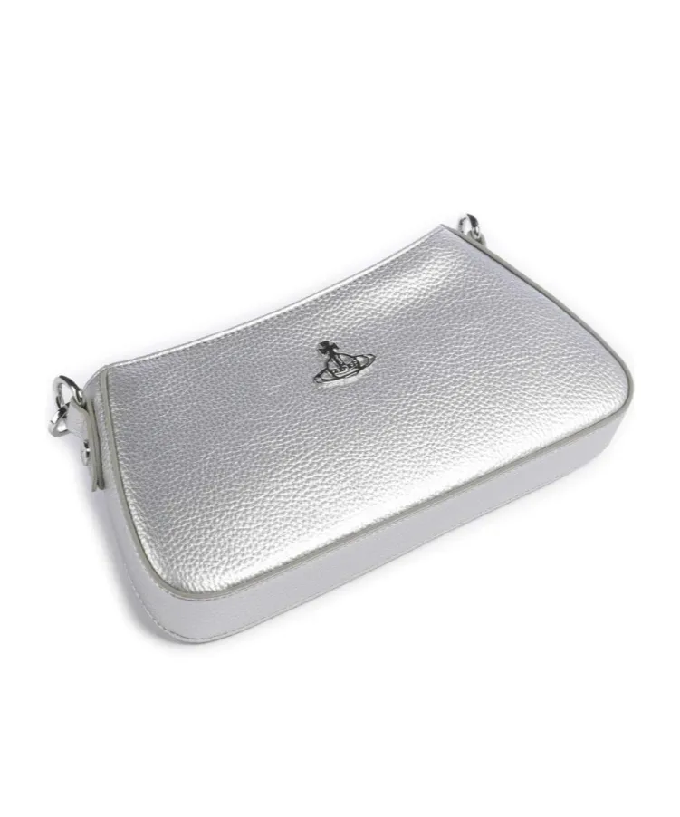 Orb-Plaque Top Zipped Shoulder Bag