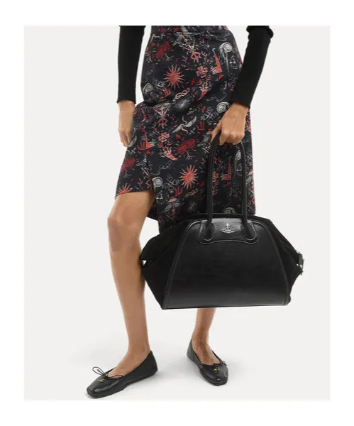 Shirley Curved Top-Handle Tote Bag Medium