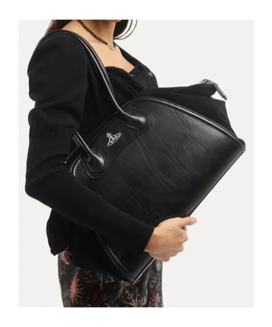 Shirley Curved Top-Handle Tote Bag Medium