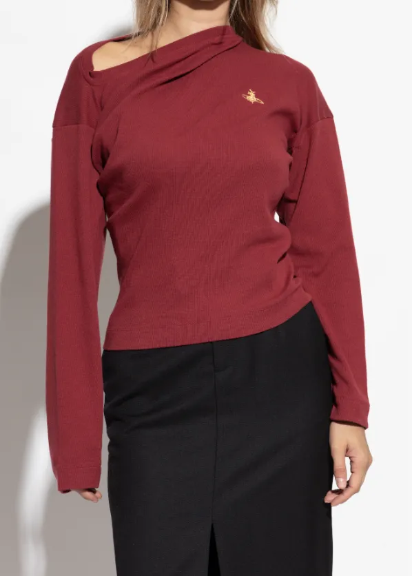 Logo-Embroidered Ribbed Top
