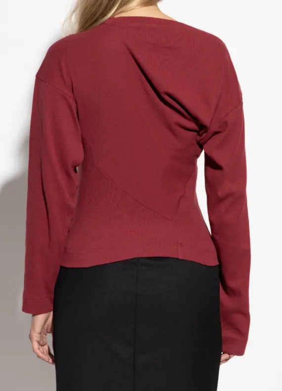 Logo-Embroidered Ribbed Top