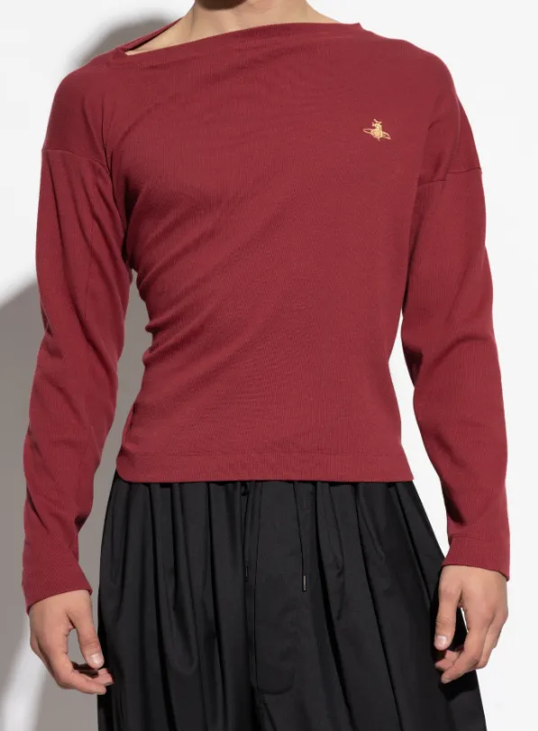 Logo-Embroidered Ribbed Top