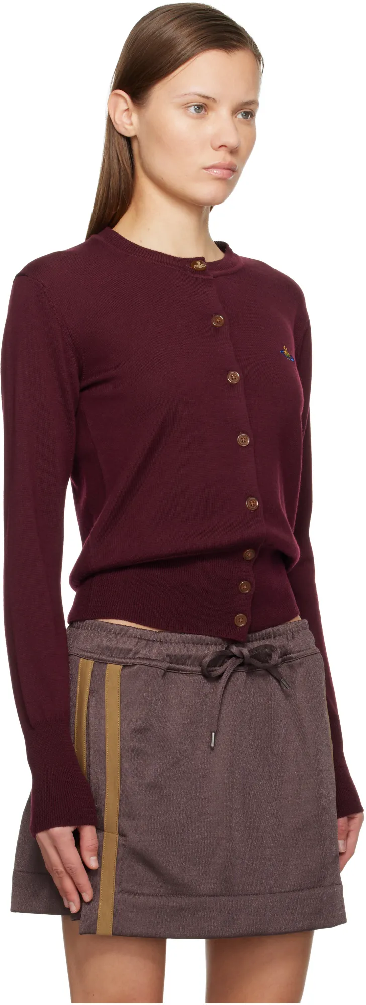 Orb-Embellished Virgin-Wool Cardigan