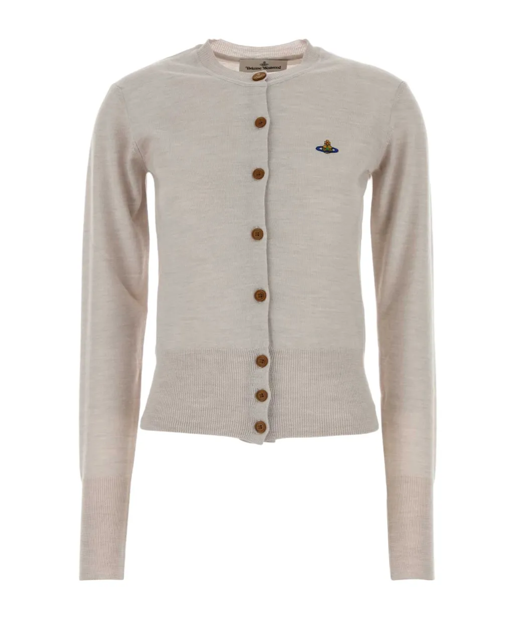 Orb-Embellished Virgin-Wool Cardigan