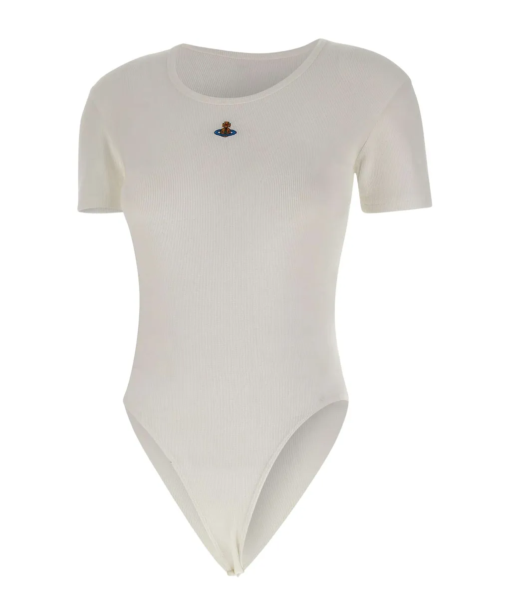 Orb-Embellished Ribbed Bodysuit