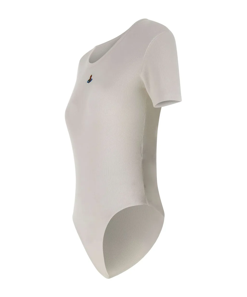 Orb-Embellished Ribbed Bodysuit
