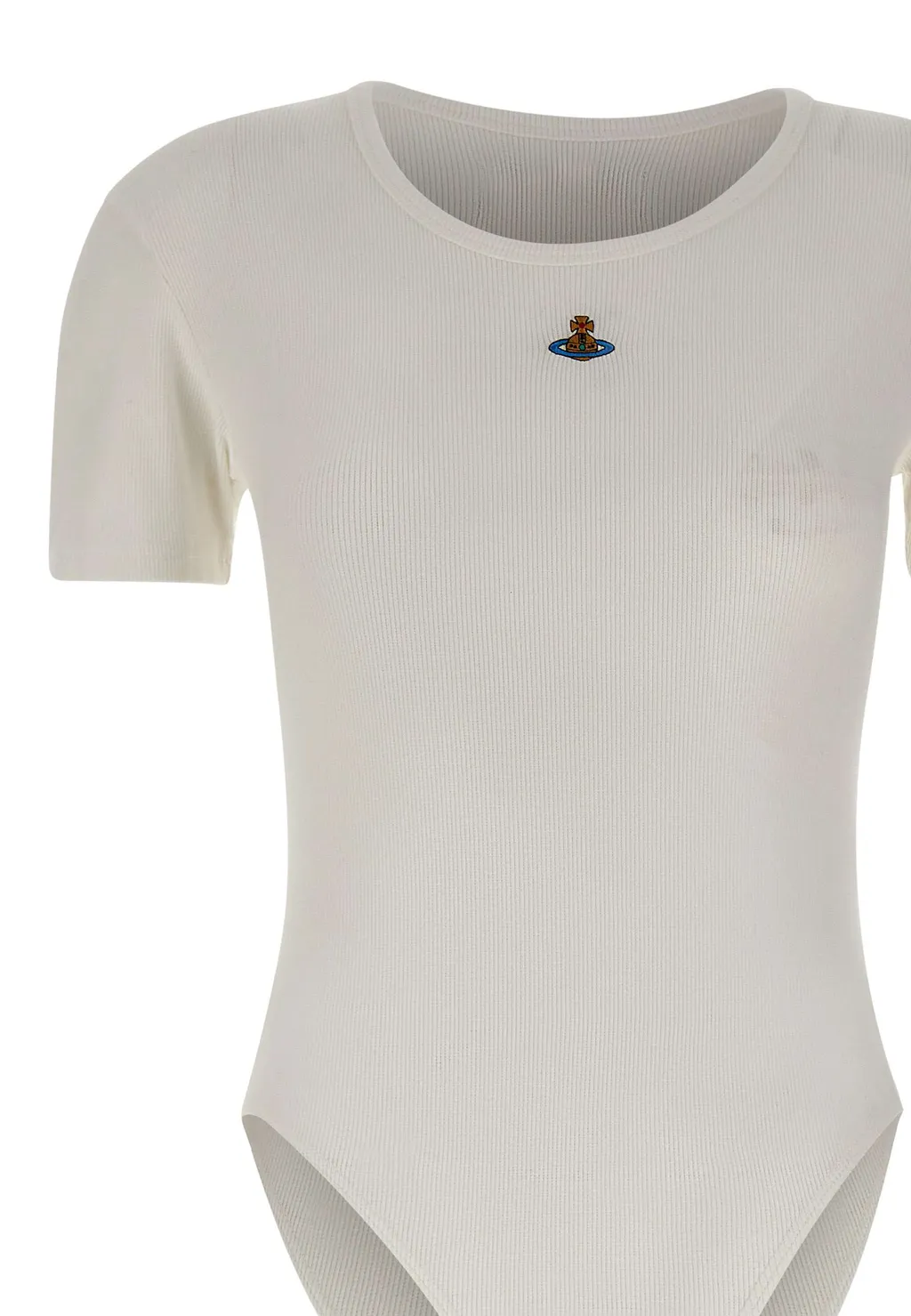 Orb-Embellished Ribbed Bodysuit