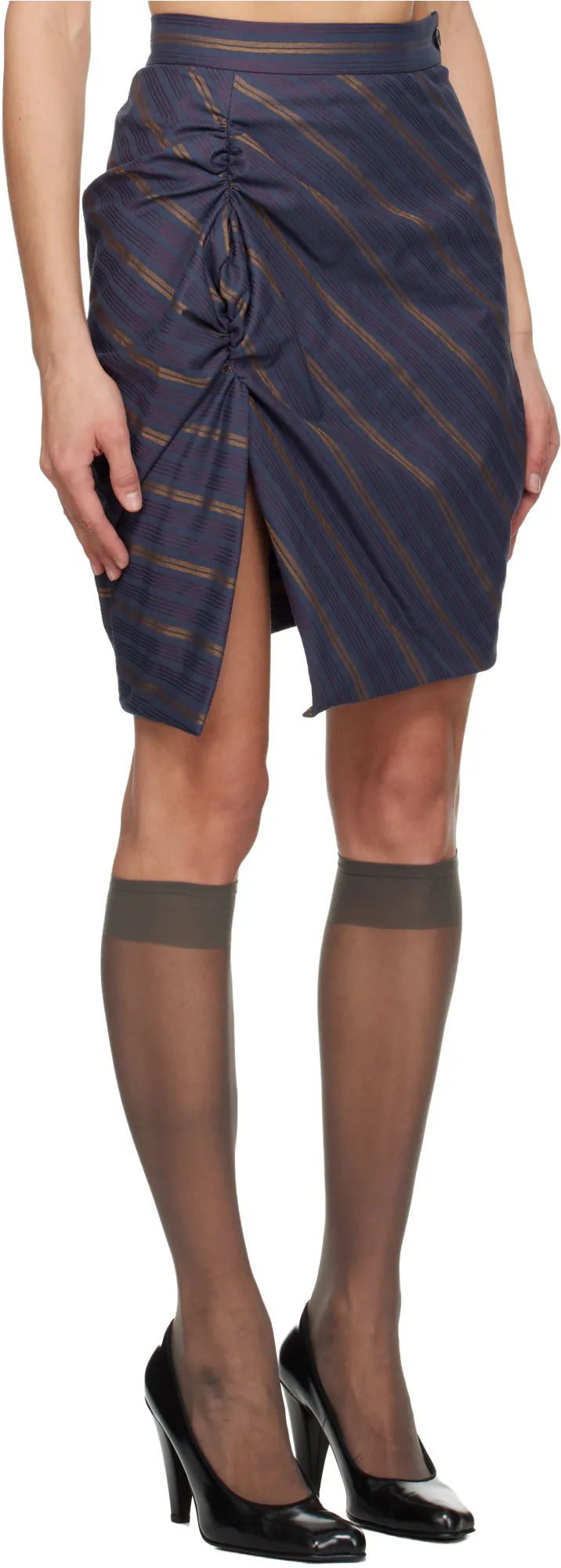 Striped Pleated Skirt