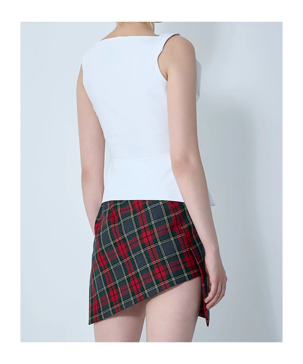 Square-Neck Button Down Top