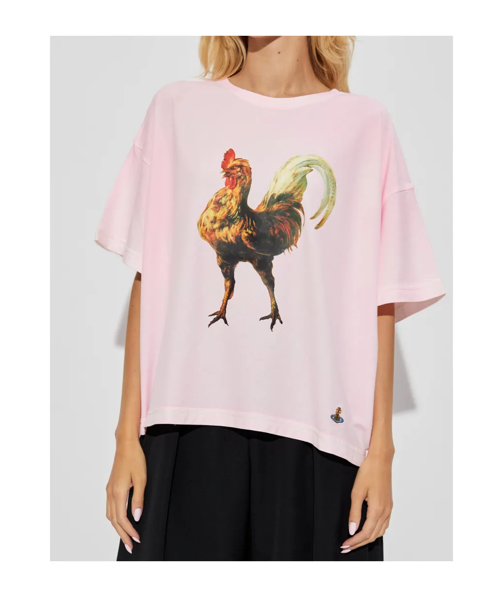 Rooster-Print T-Shirt