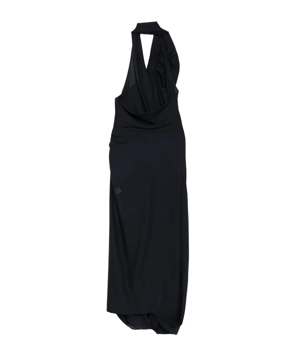 Halter-Neck Draped Dress