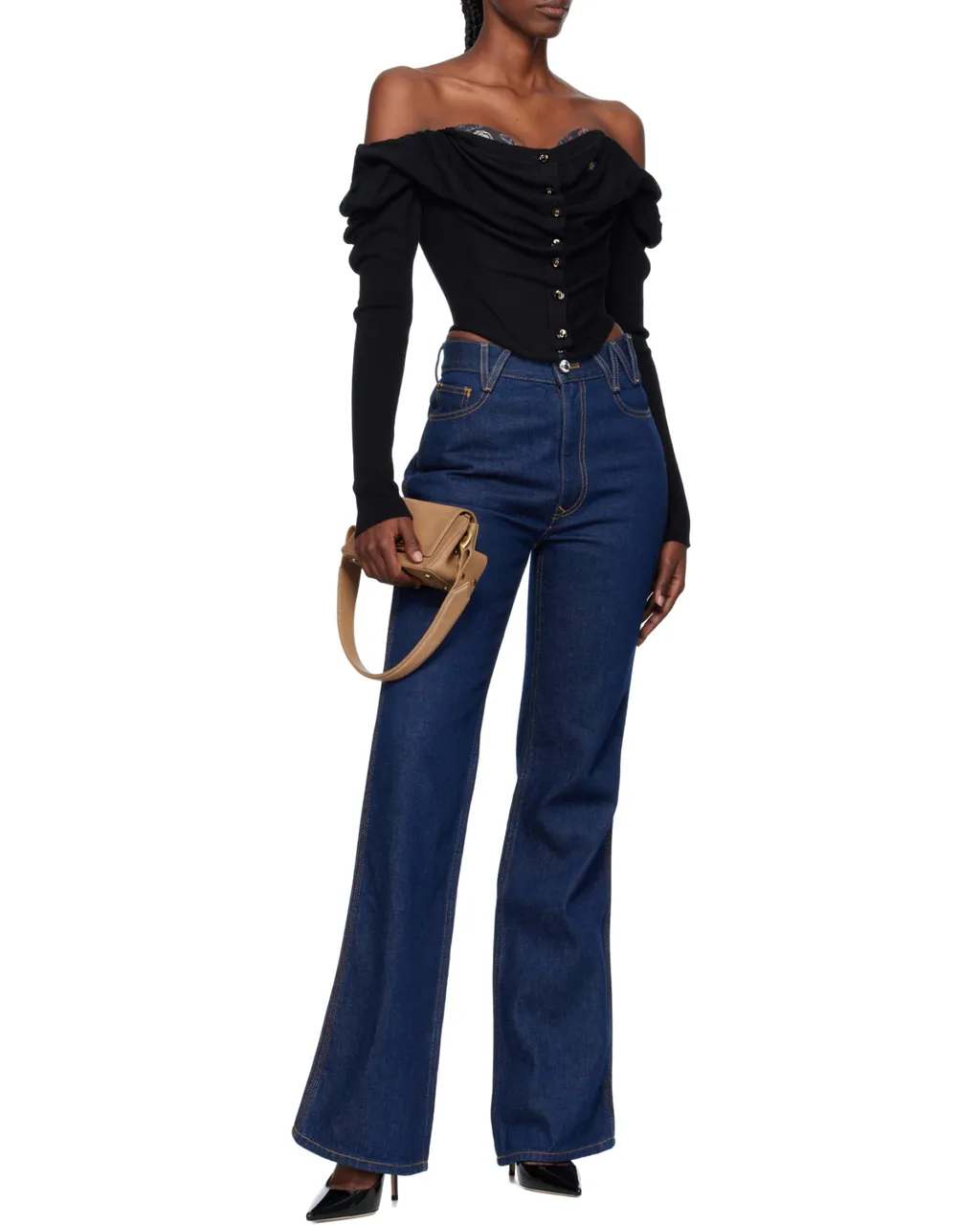 Bea Puff-Sleeve Corset Top