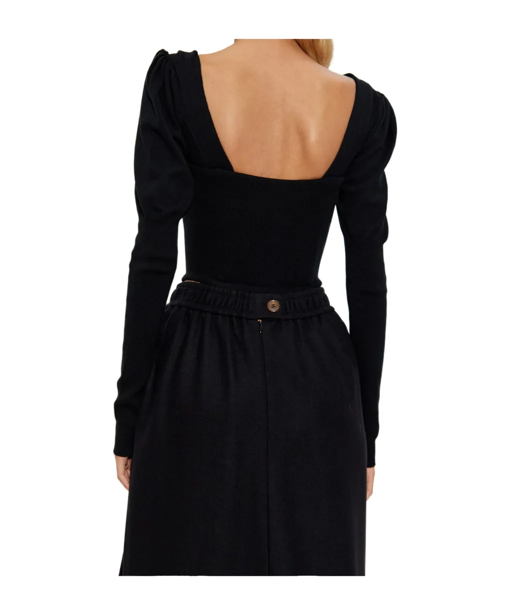 Bea Puff-Sleeve Corset Top