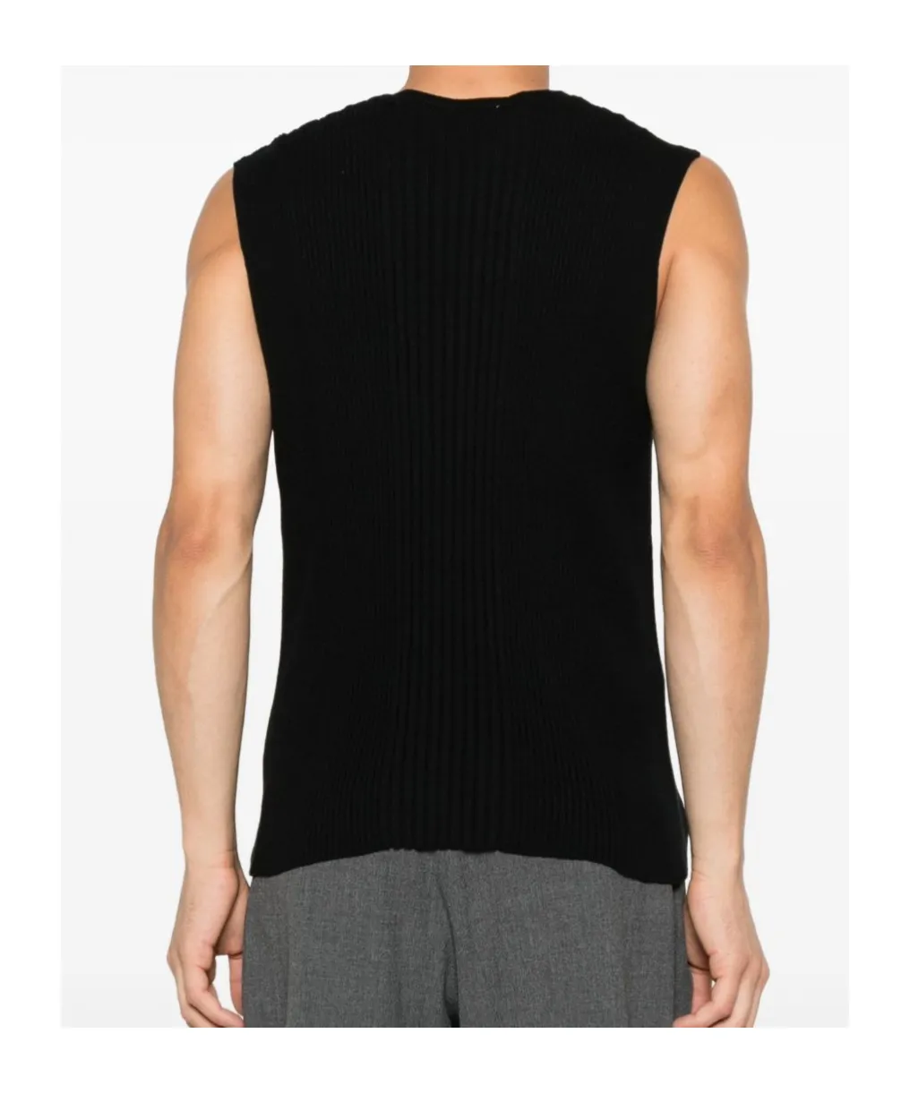 Tegan Ribbed Button-Placket Vest