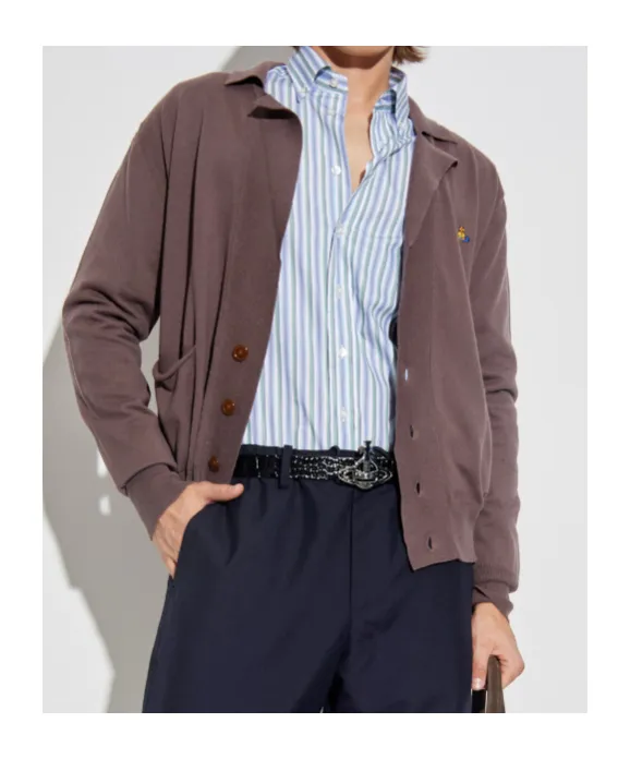Orb-Embroidered Button-Down Cardigan