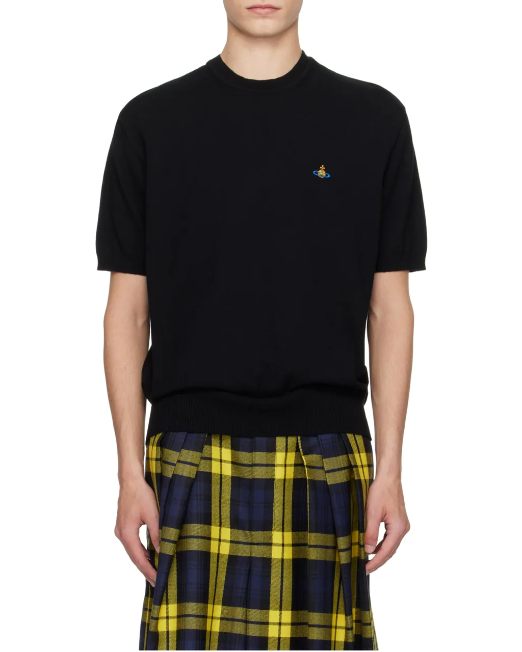 Logo-Embroidered Short-Sleeve Sweater