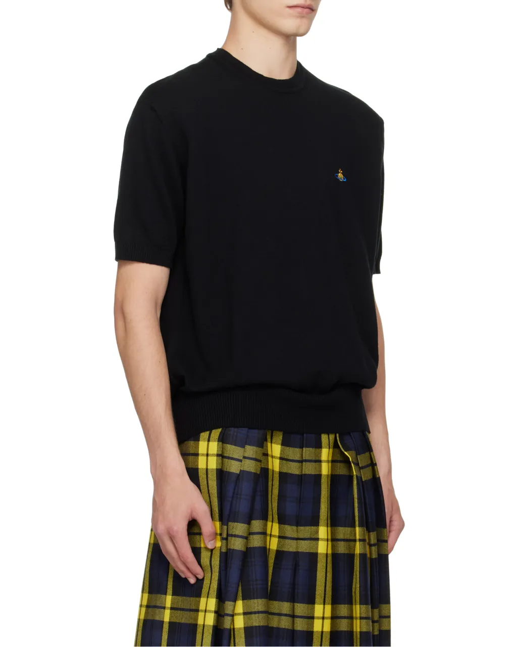 Logo-Embroidered Short-Sleeve Sweater